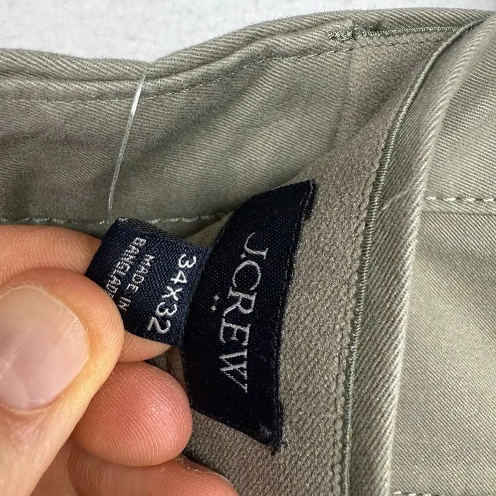 J Crew Pants men's 34x32 Green Chino Tru Temp Stretch Casual Business Office NEW